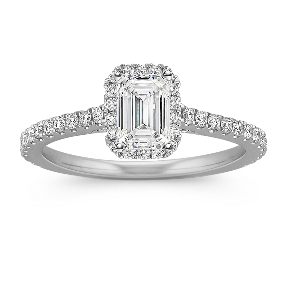 Siena Halo Engagement Ring for 0.50 ct. Emerald