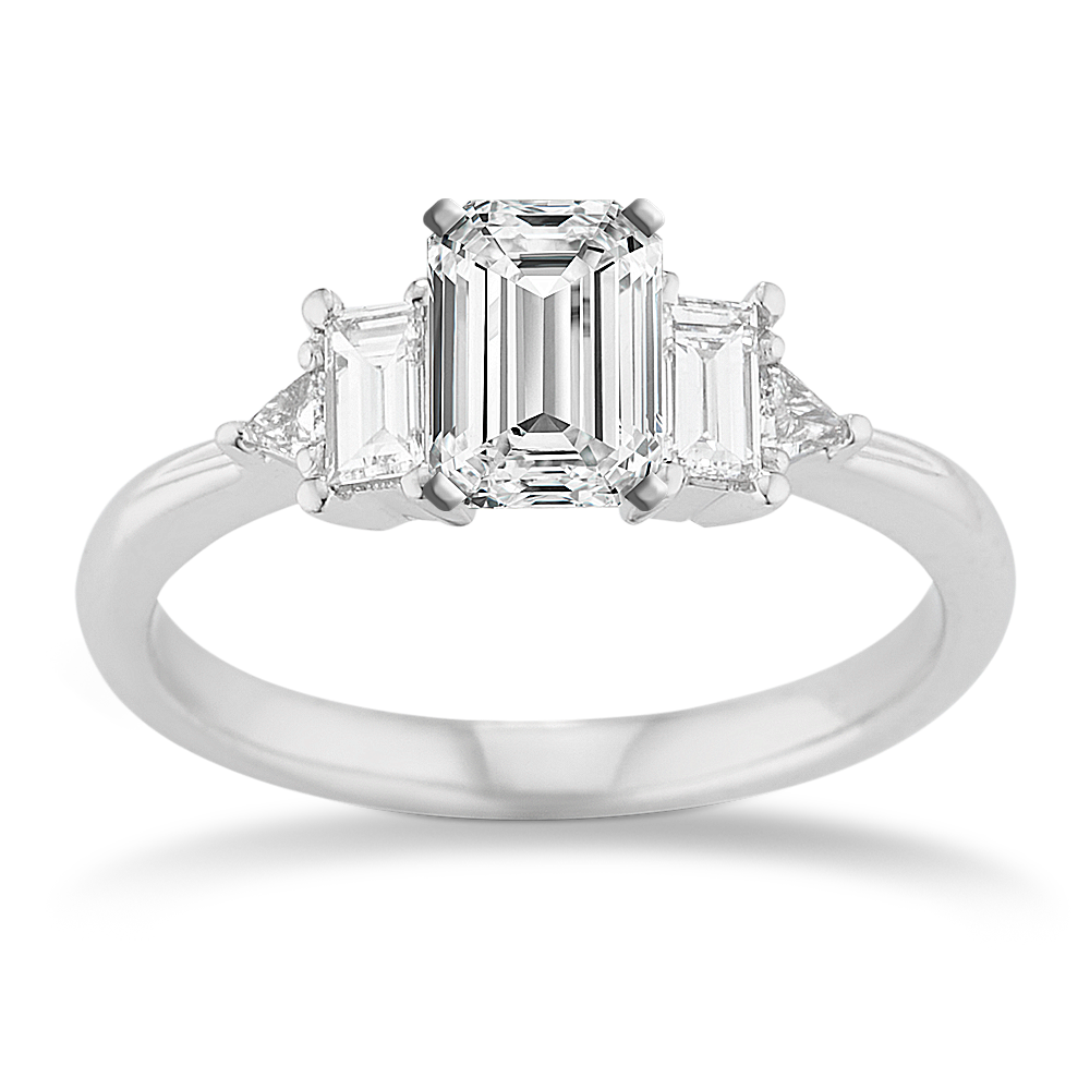 0.72 ct. Natural Diamond Engagement Ring in White Gold