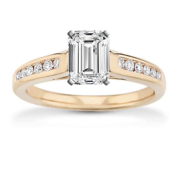 Cathedral Diamond Engagement Ring with Channel-Setting