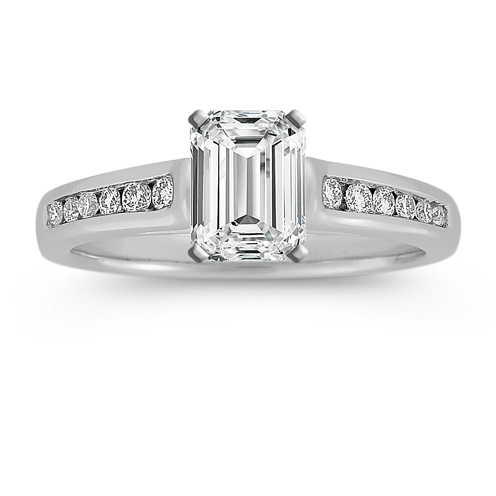 Channel-Set Round Diamond Engagement Ring