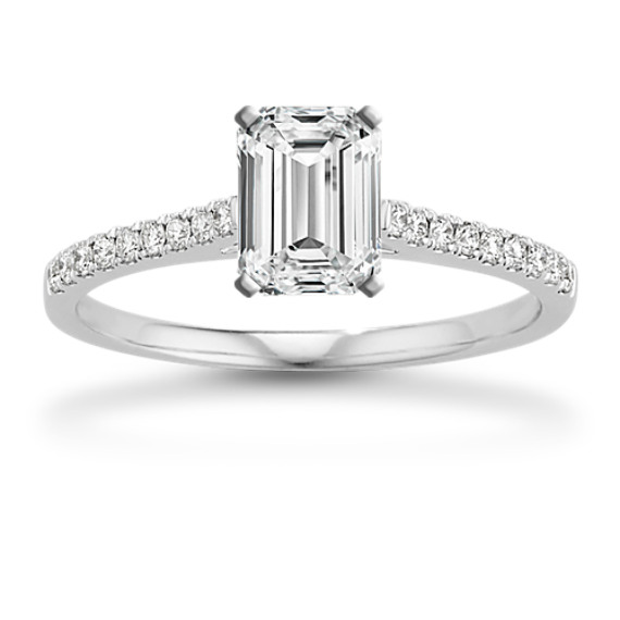 Melody Cathedral Diamond Engagement Ring in Platinum