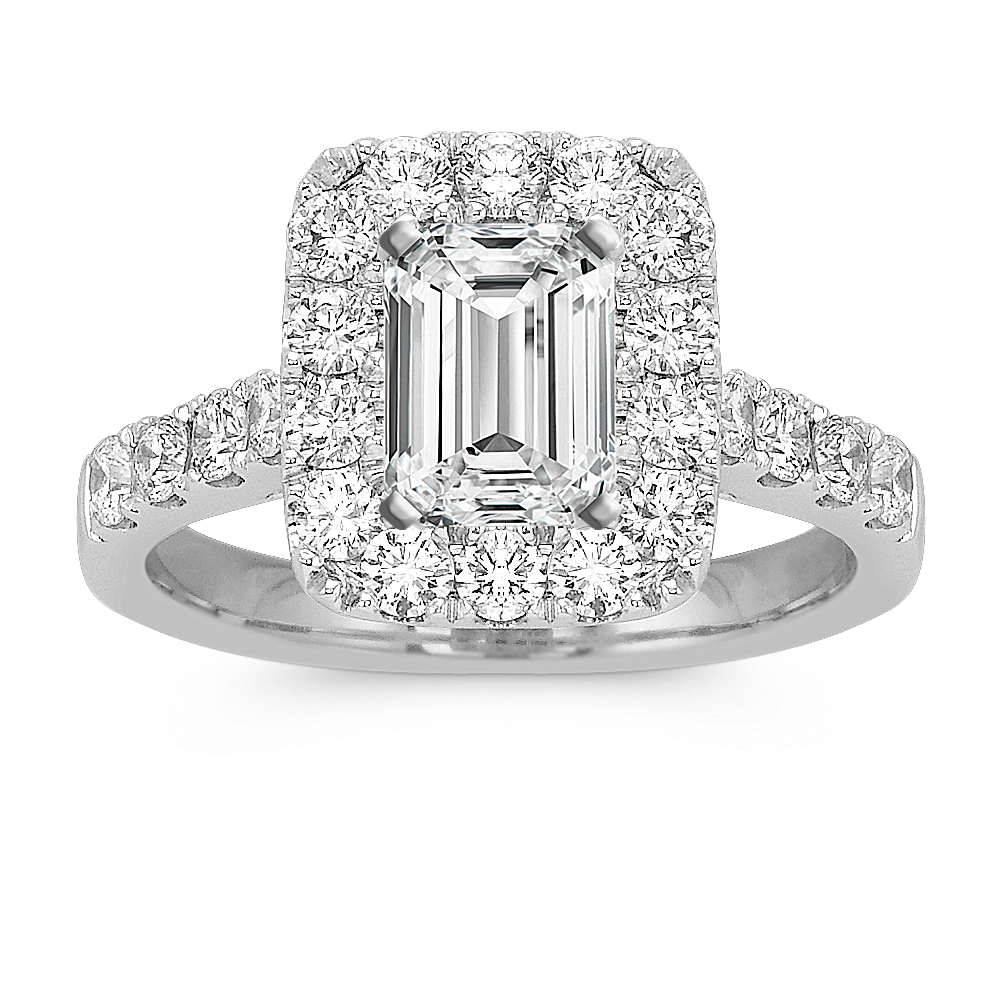 Brava Halo Engagement Ring (Emerald)