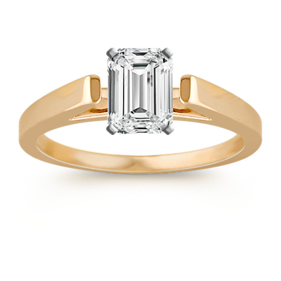 Cathedral Solitaire Yellow Gold Engagement Ring