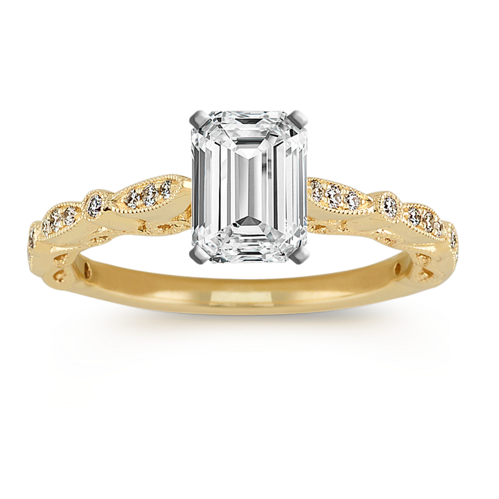 Vintage Diamond Engagement Ring 14k Yellow Gold