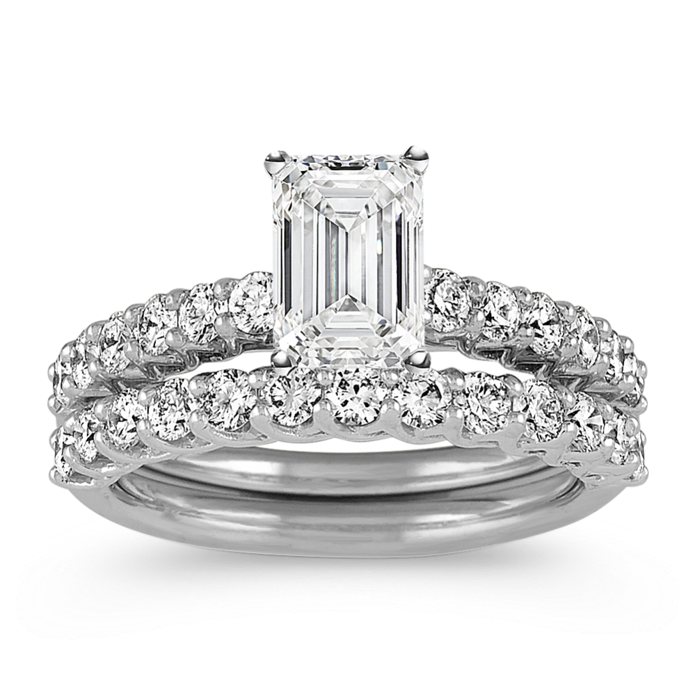 Trellis Wedding Set in Platinum