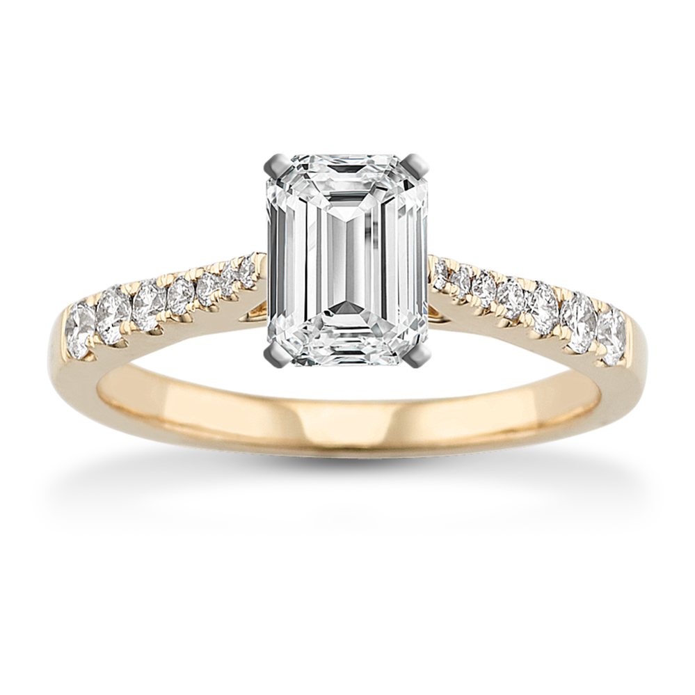 Tapered diamond engagement ring on sale