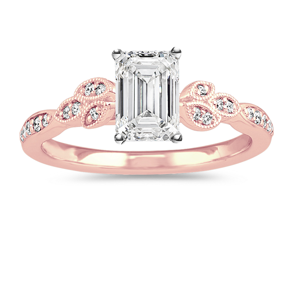 0.9 ct. Natural Diamond Engagement Ring in Rose Gold