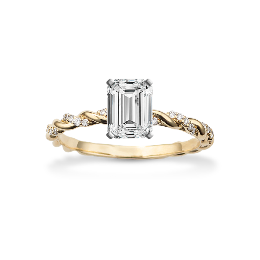 Natural Diamond Twist Engagement Ring