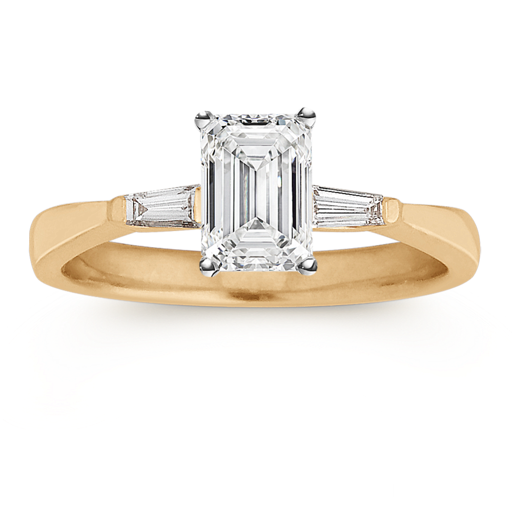 Tapered Baguette Three-Stone Engagement Ring