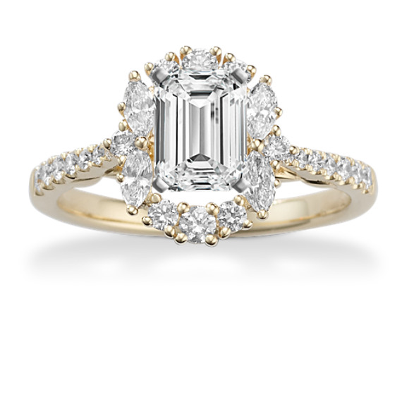 Stella Diamond Halo Engagement Ring