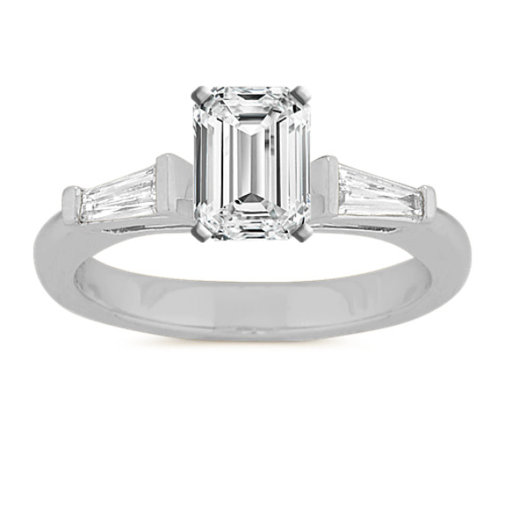 Baguette Diamond Three-Stone Engagement Ring