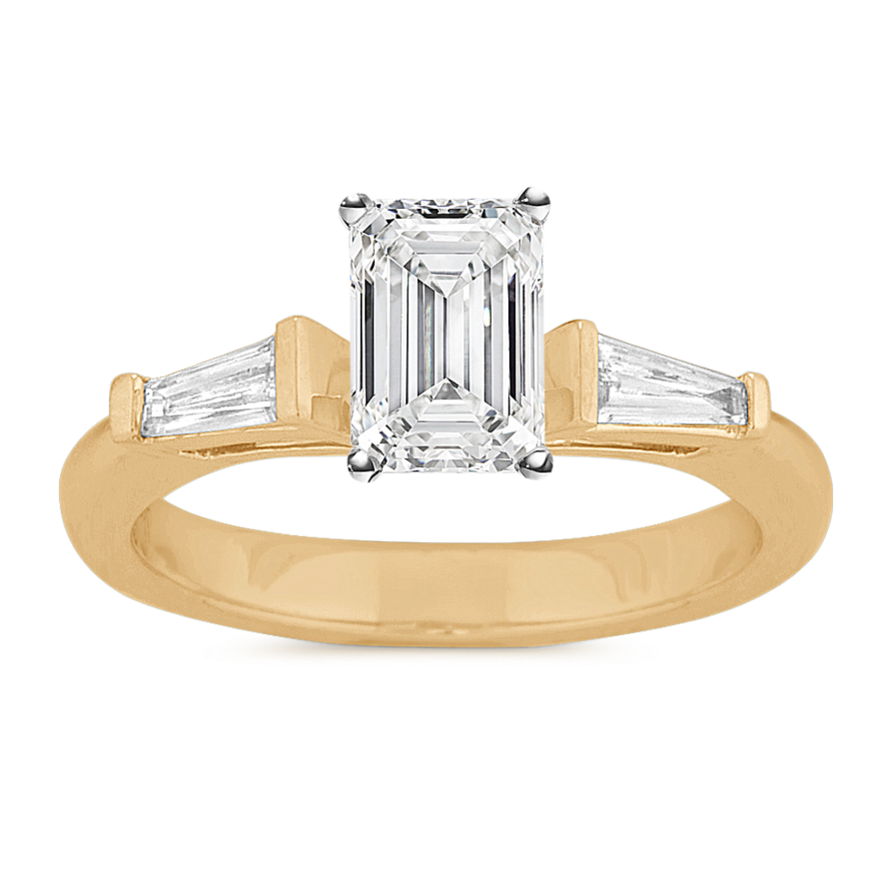 Baguette Diamond Three-Stone Engagement Ring