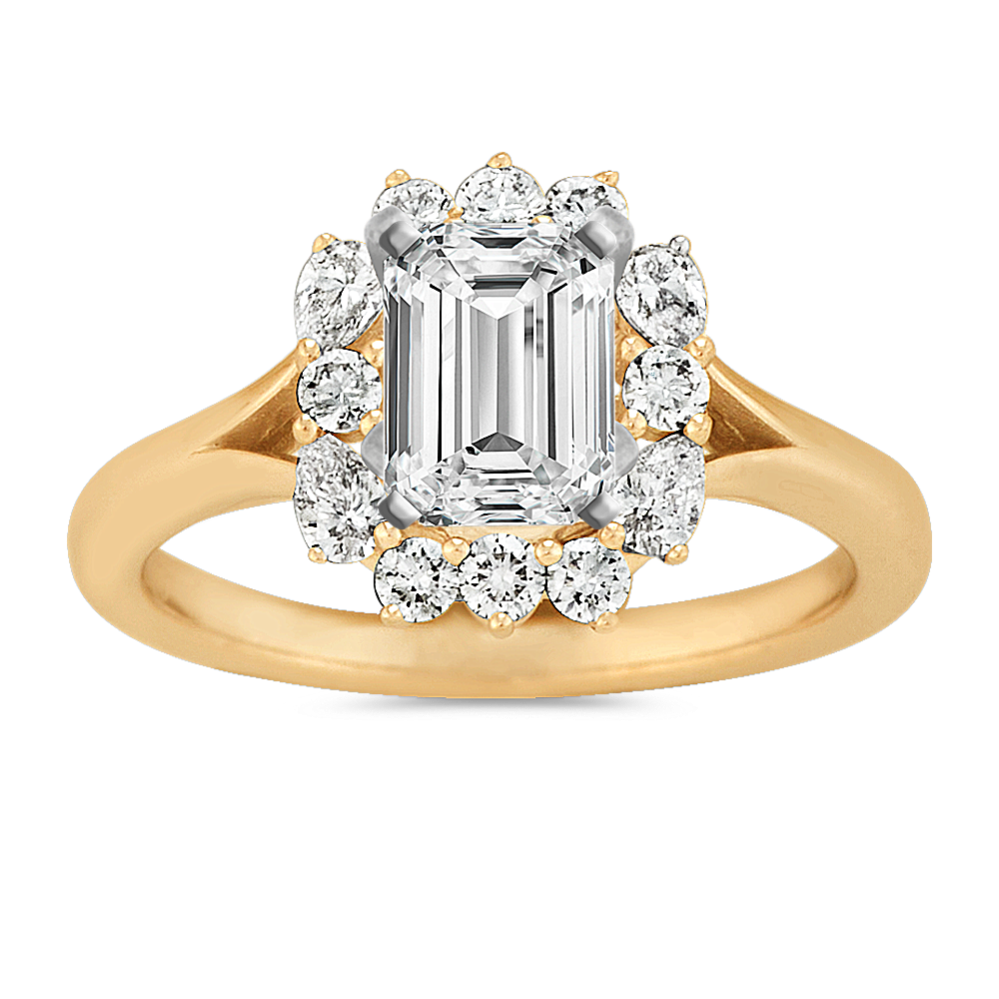 Lotus Halo Engagement Ring Shane Co
