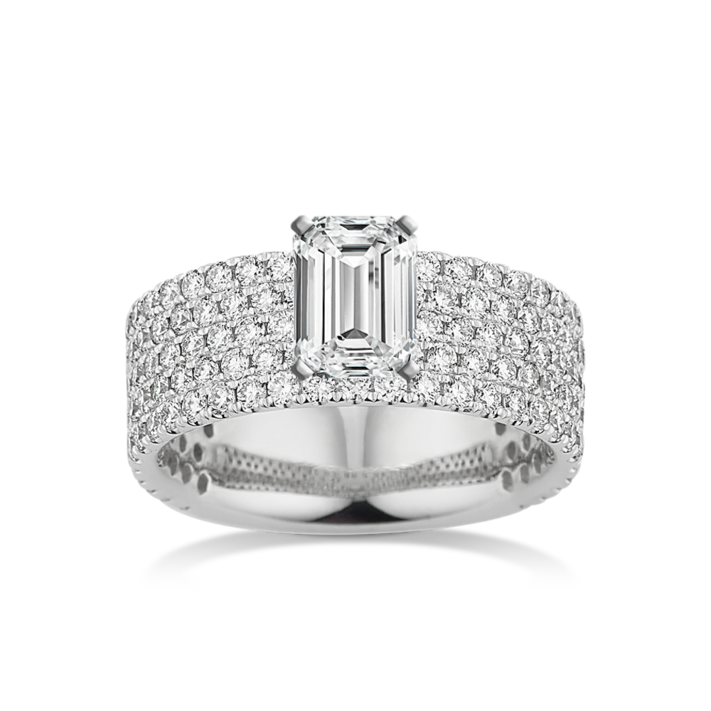 Charlotte Natural Diamond Engagement Ring in 14K White Gold