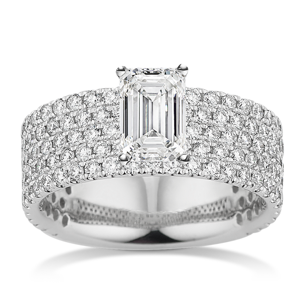 Charlotte Five-Row Diamond Pave Engagement Ring