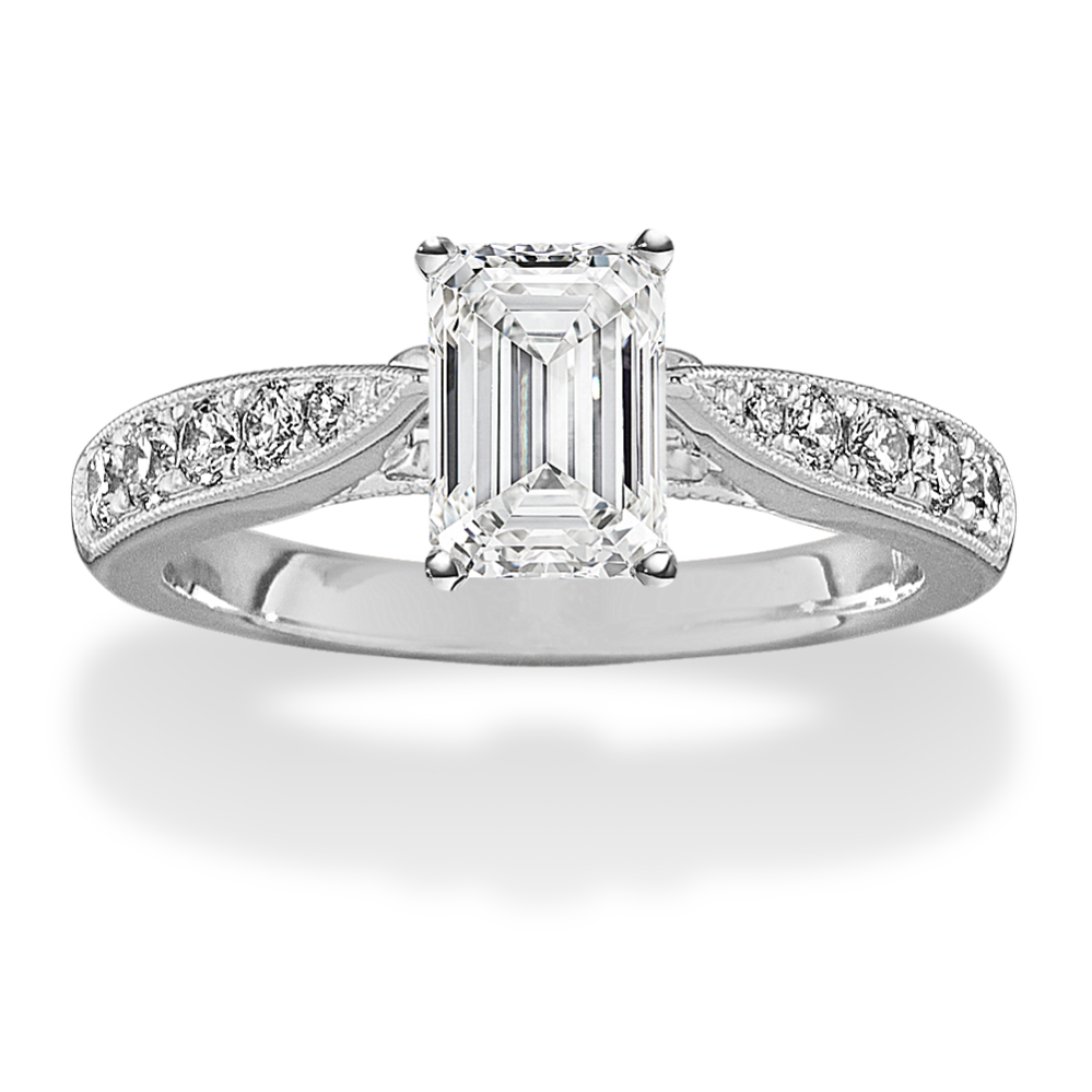 Fervor Cathedral Engagement Ring in 14K White Gold