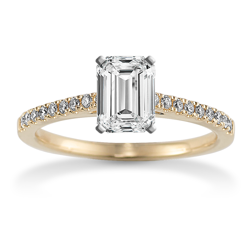 Melody Pave Cathedral Engagement Ring