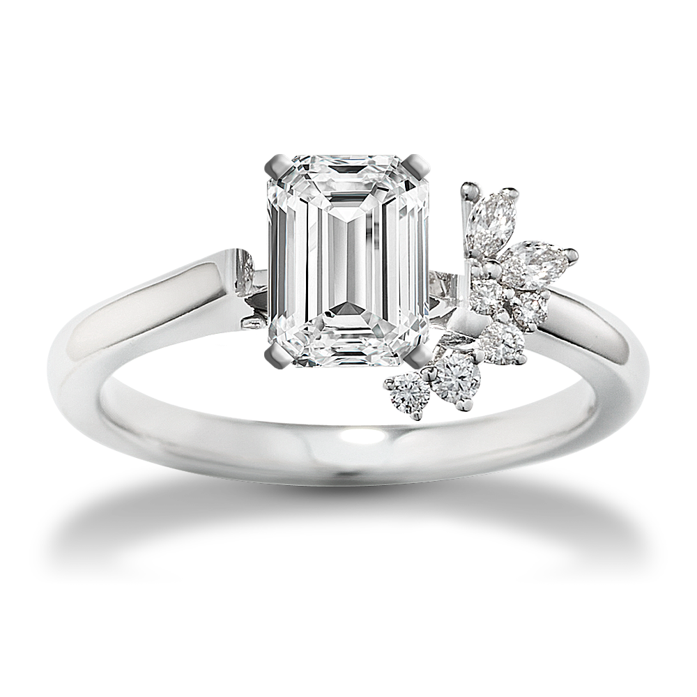 Diamond Cluster Engagement Ring Set - The Flora Ring Set