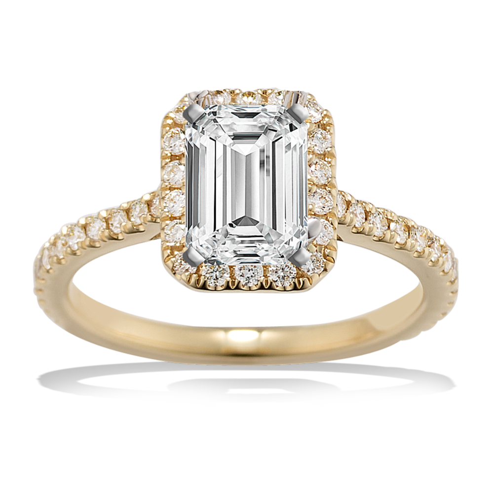 Ella halo top diamond engagement ring