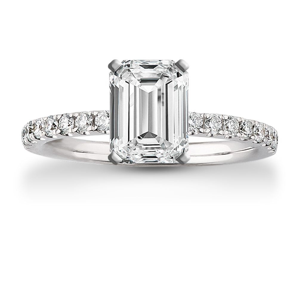 1.5 ct. Lab-Grown Diamond Engagement Ring in White Gold