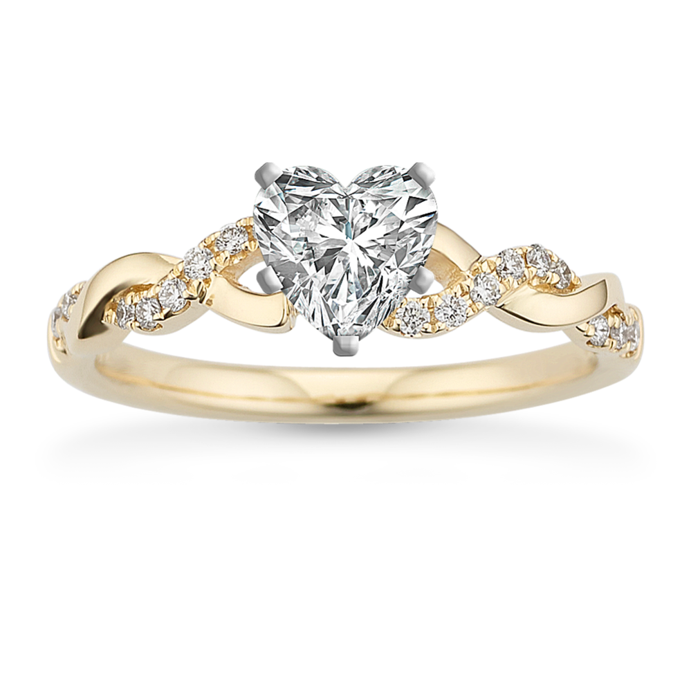 0.7 ct. Natural Diamond Engagement Ring in Yellow Gold