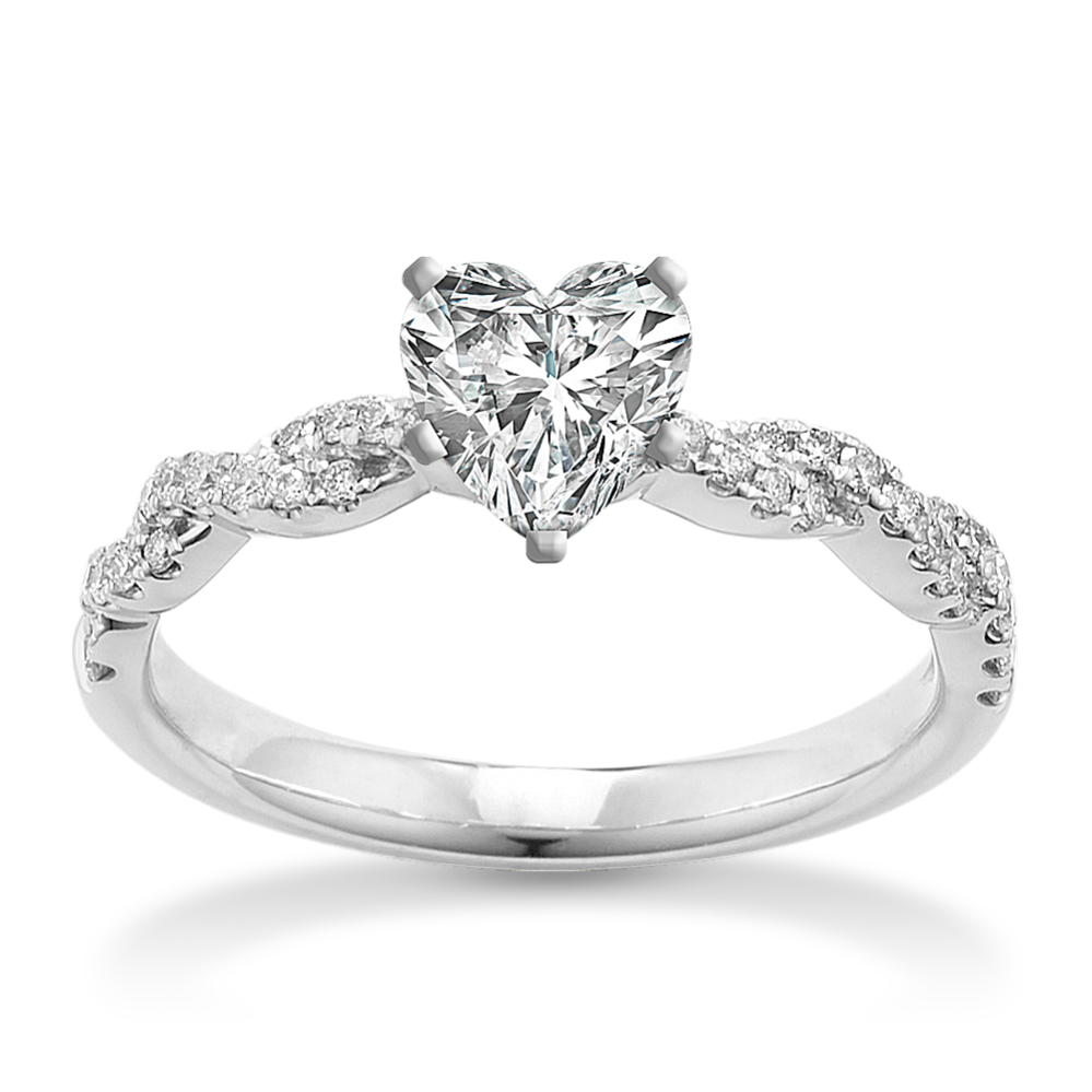 0.66 ct. Natural Diamond Engagement Ring in White Gold