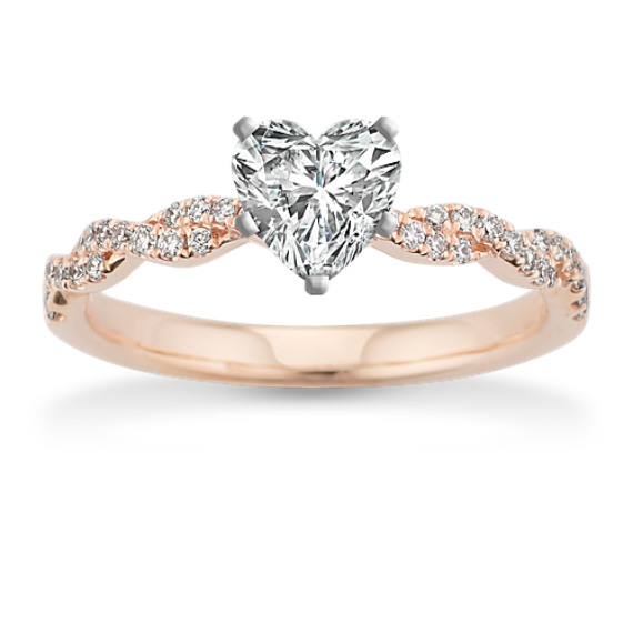 Lace Round Diamond Infinity Engagement Ring