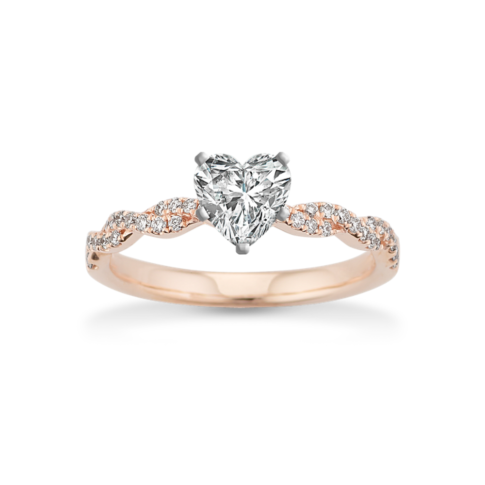 Lace Round Natural Diamond Infinity Engagement Ring