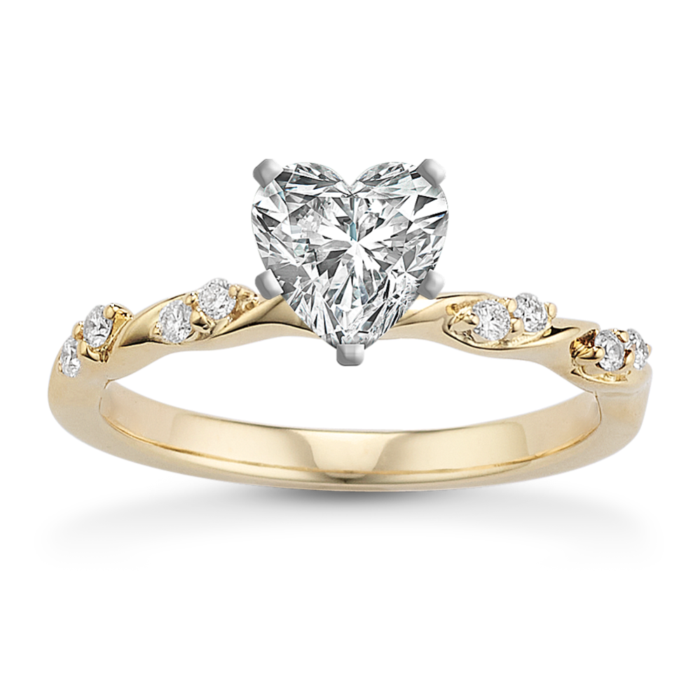 0.87 ct. Natural Diamond Engagement Ring in Yellow Gold