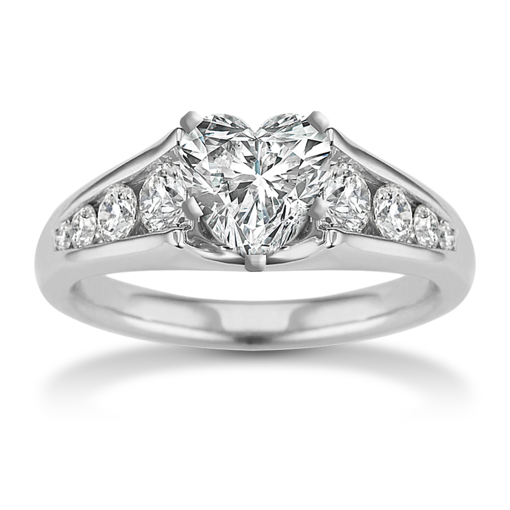Channel set round diamond engagement ring on sale