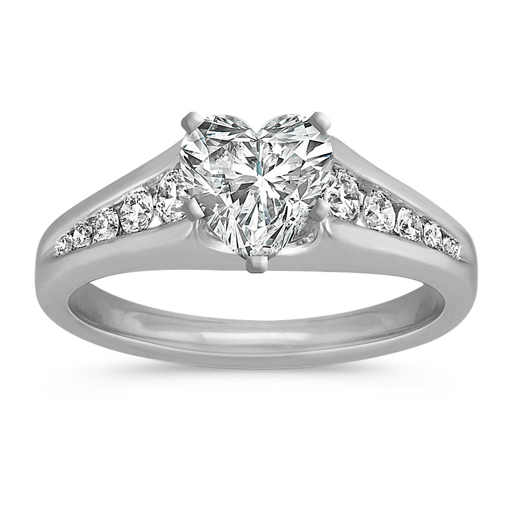 Classic Round Diamond Cathedral Platinum Engagement Ring