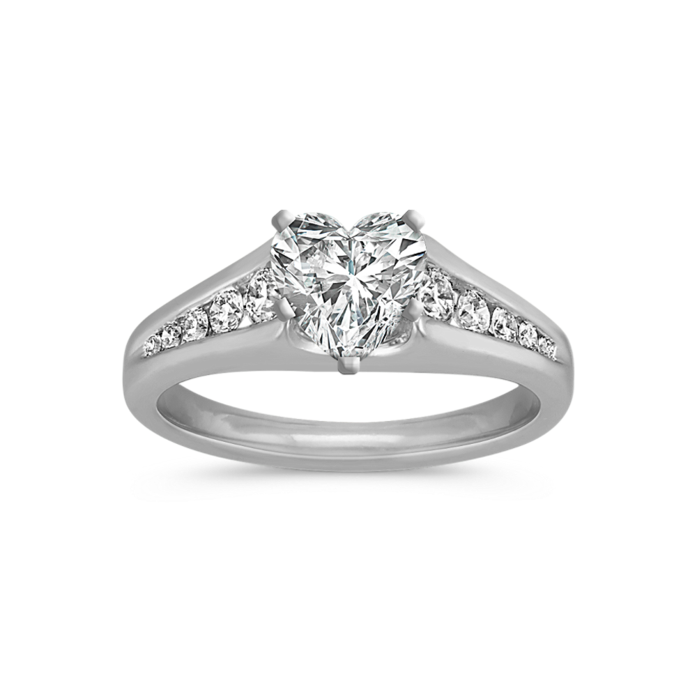 Classic Round Natural Diamond Cathedral Platinum Engagement Ring