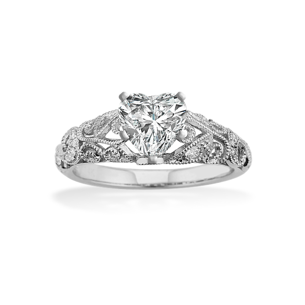 Cosette Natural Diamond Engagement Ring with in 14k White Gold