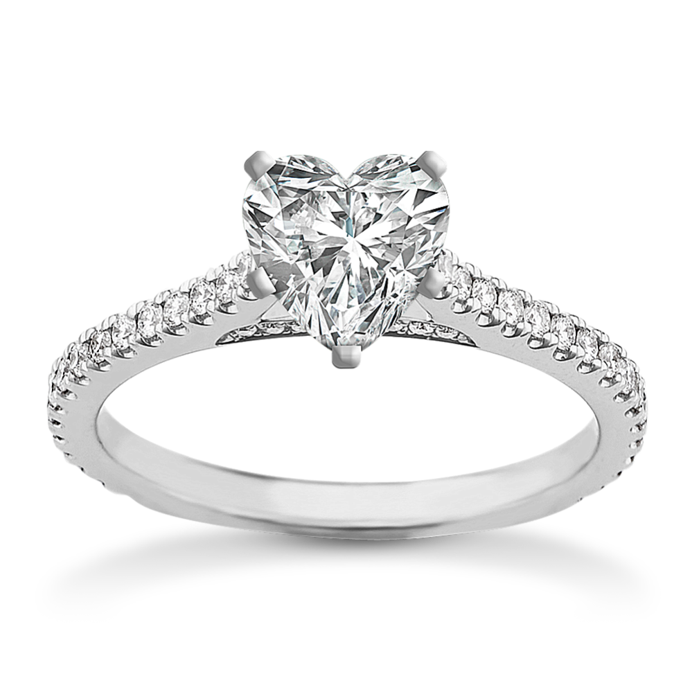 1.0 ct. Natural Diamond Engagement Ring in White Gold