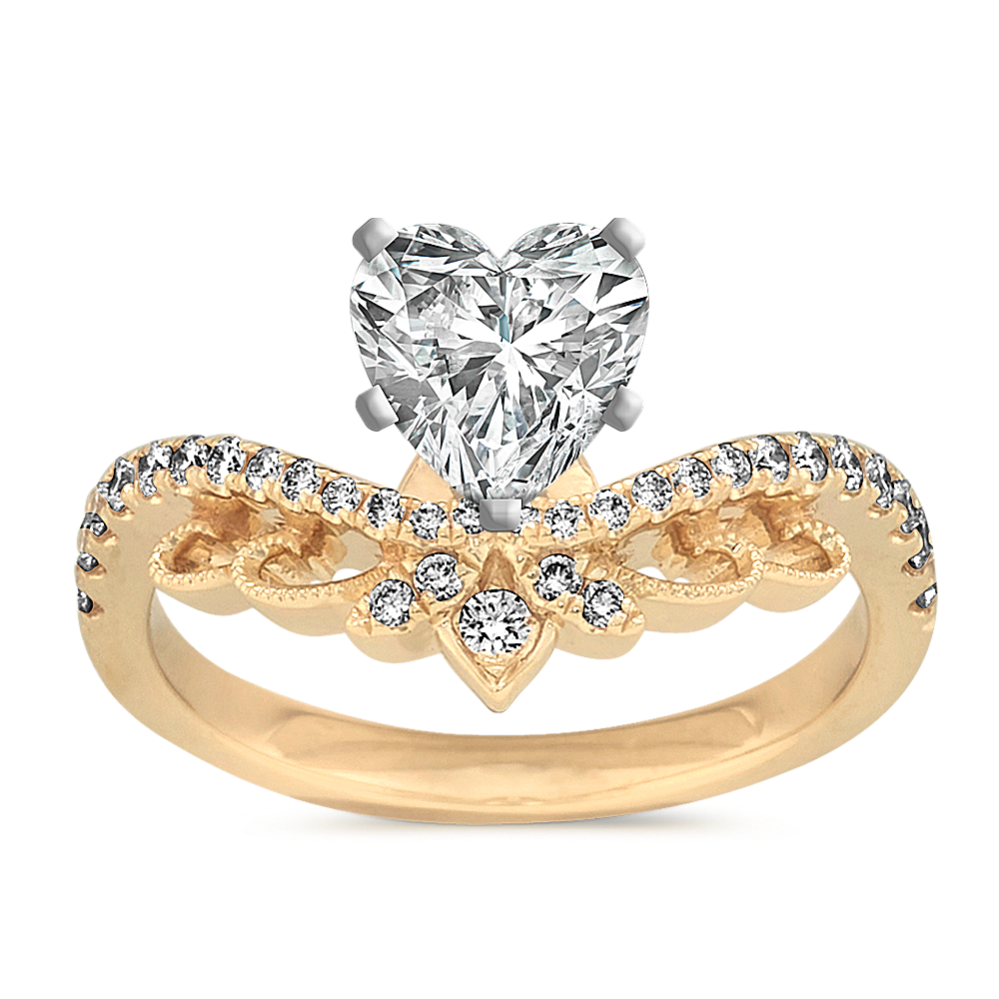 Odette Diamond Engagement Ring in 14K Yellow Gold