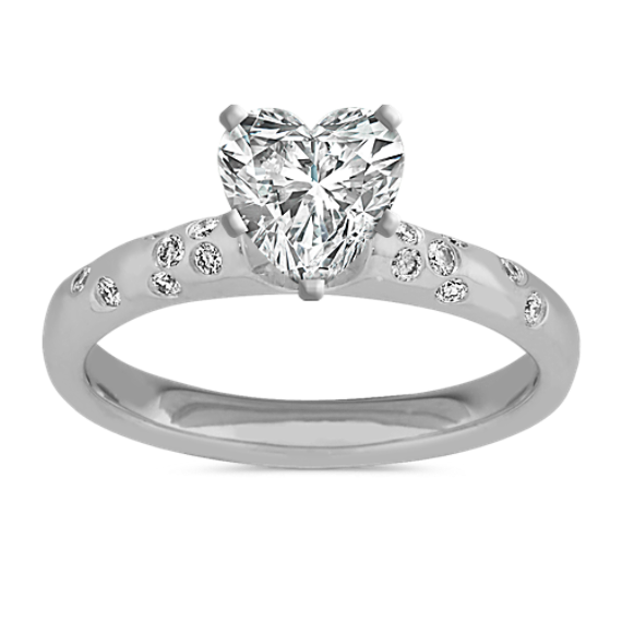 Stardust Diamond Engagement Ring in 14K White Gold