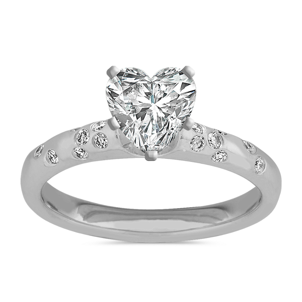 Stardust Diamond Engagement Ring in 14K White Gold