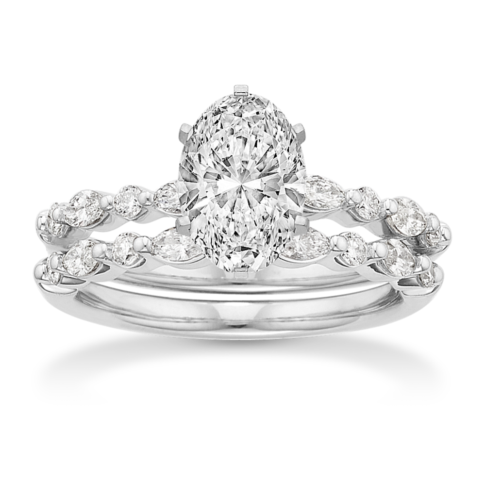 Privet 5/8 tcw Diamond Wedding Set in Platinum