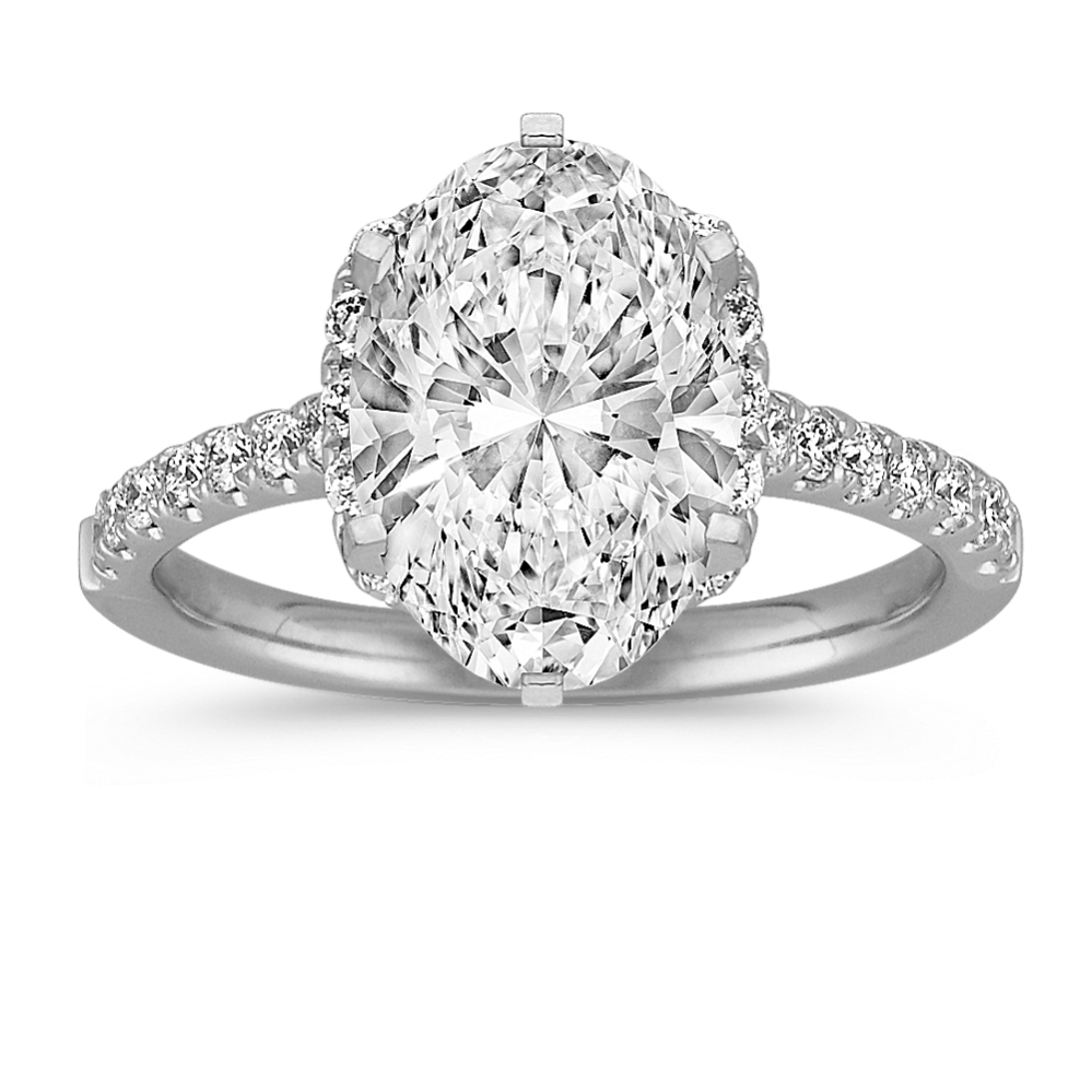 Vista Halo Engagement Ring for 1 ct Cushion