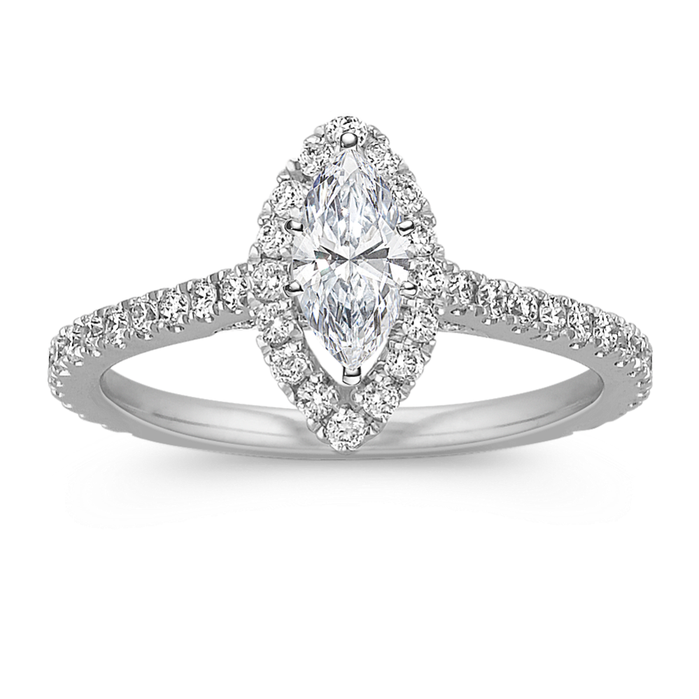 Ella Halo Engagement Ring for 0.50 ct Marquise