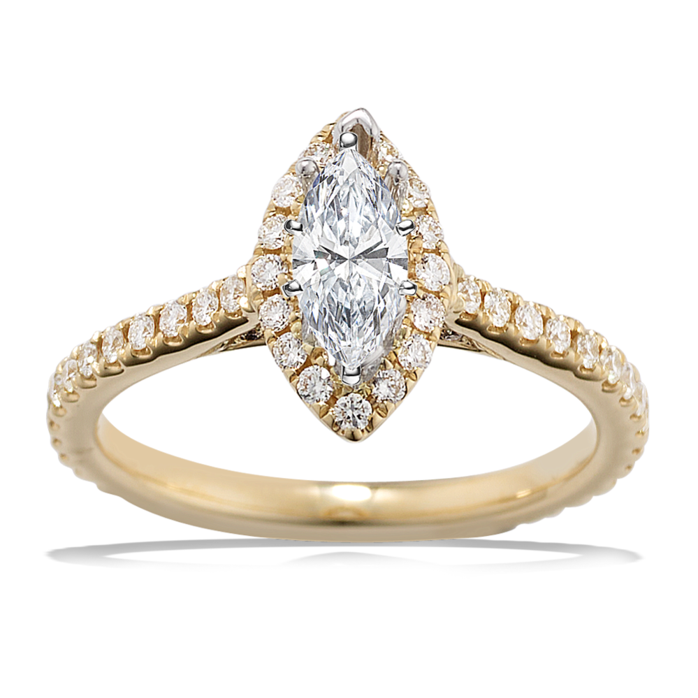 Ella Halo Engagement Ring for 0.50 ct Marquise