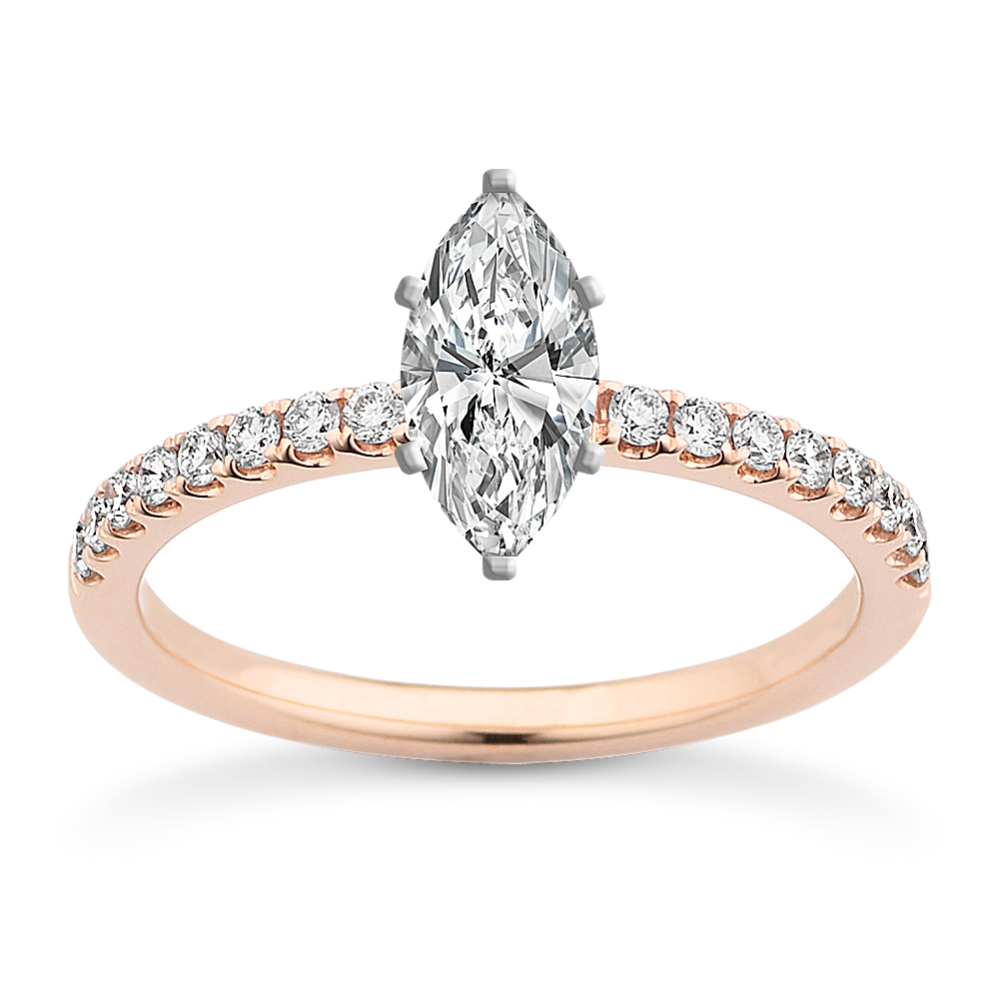 0.51 ct. Natural Diamond Engagement Ring in Rose Gold