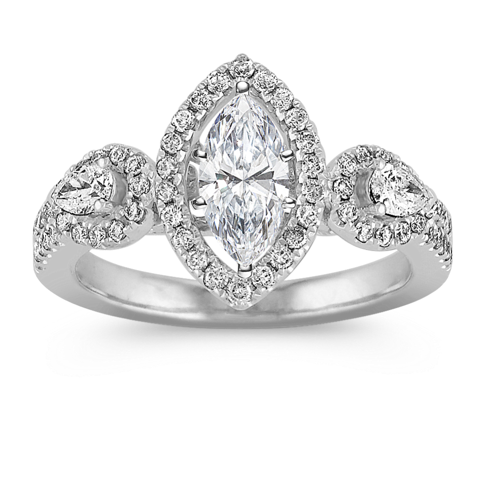 Halo Vintage Diamond Engagement Ring with Pave-Setting
