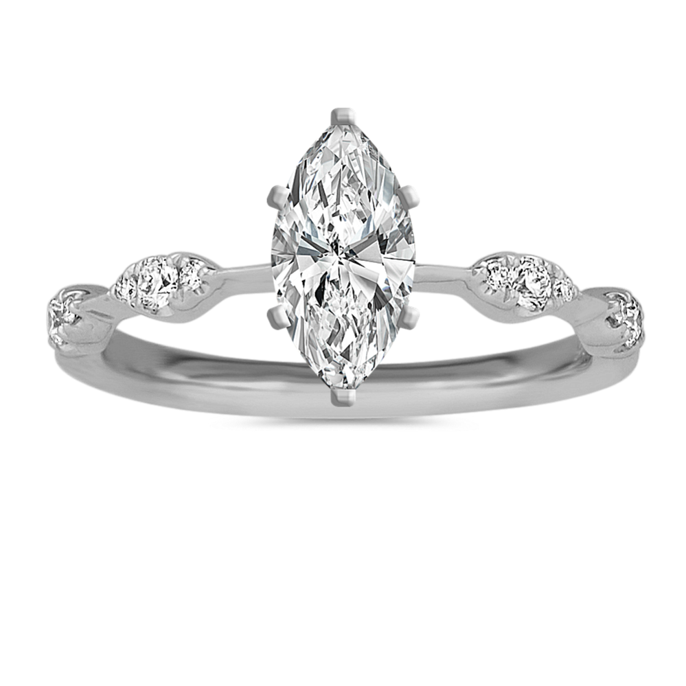 0.65 ct. Natural Diamond Engagement Ring in White Gold