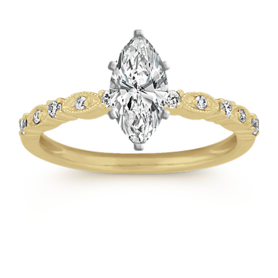Como Vintage Diamond Engagement Ring with Marquise Diamond