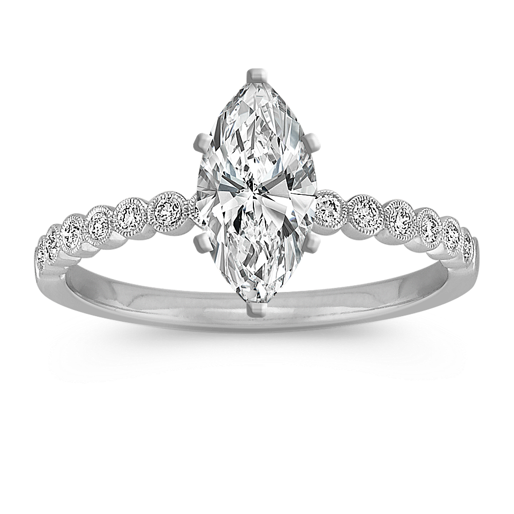 Meander Vintage Bezel-Set Diamond Engagement Ring