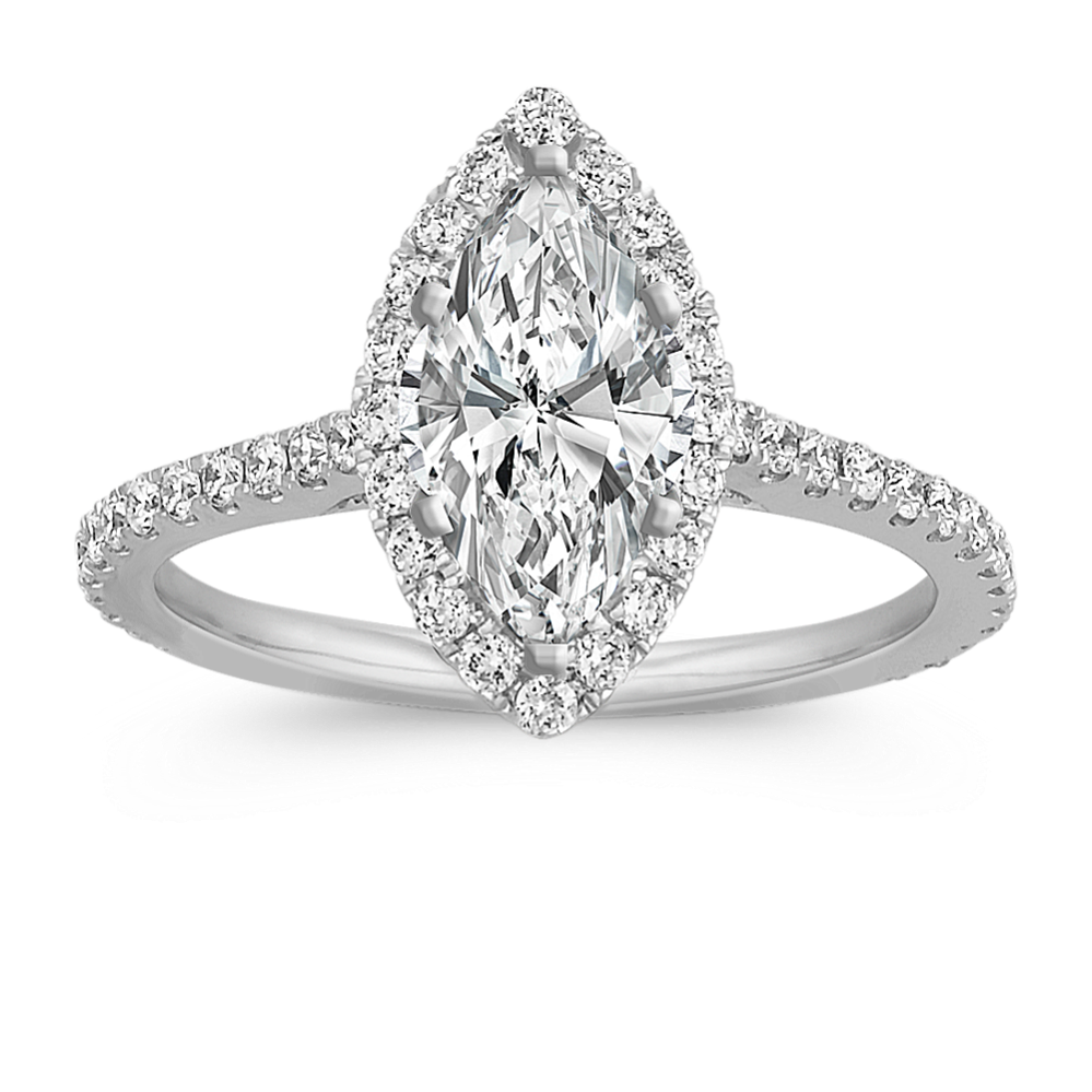 Ella Halo Engagement Ring for 1 ct Marquise