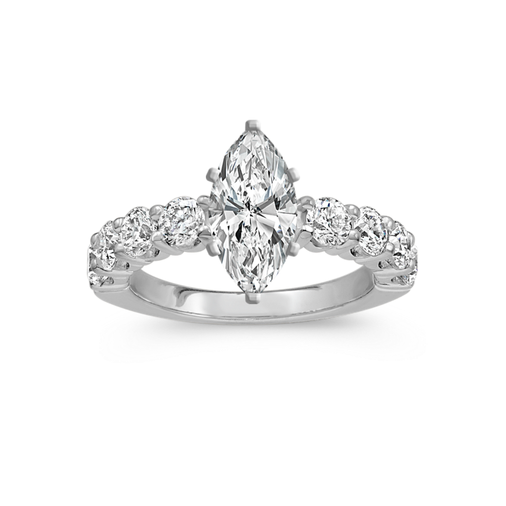Rowan Natural Diamond Classic Engagement Ring in 14k White Gold