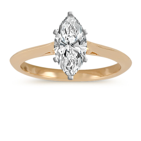 Vintage Cathedral Knife-Edge Solitaire Ring