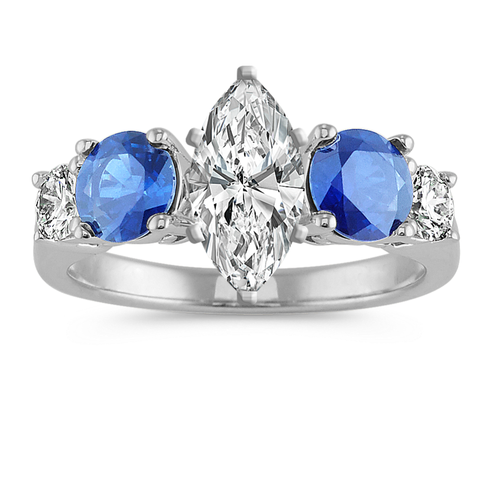 Hydrangea Kentucky Blue Sapphire Engagement Ring